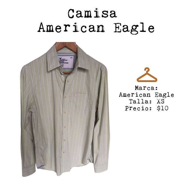 Photo by Batista Preloved Clothing on October 05, 2020. La imagen puede contener: texto que dice "Camisa American Eagle Sa Marca: American Eagle Talla: XS Precio: $10".